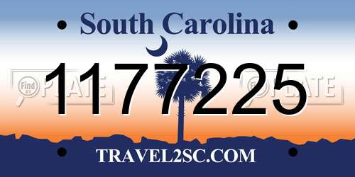 1177225 South Carolina License Plate