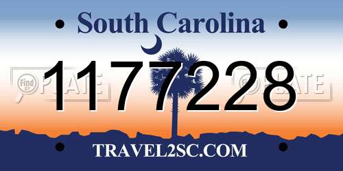 1177228 South Carolina License Plate