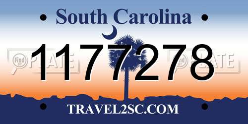 1177278 South Carolina License Plate