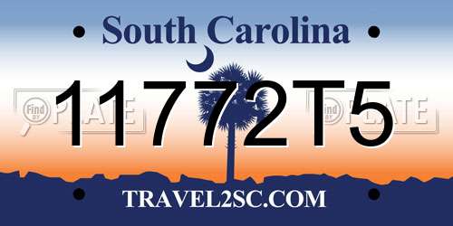 11772T5 South Carolina License Plate
