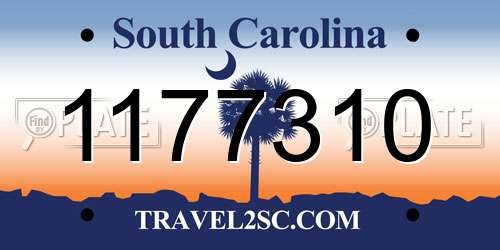 1177310 South Carolina License Plate