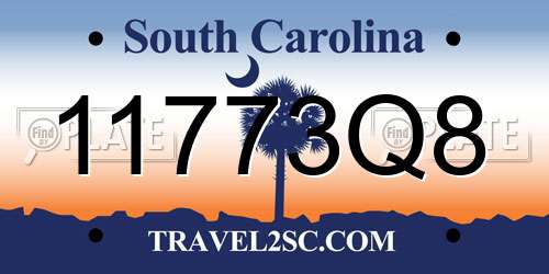 11773Q8 South Carolina License Plate