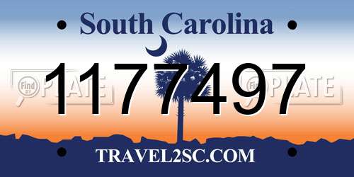 1177497 South Carolina License Plate
