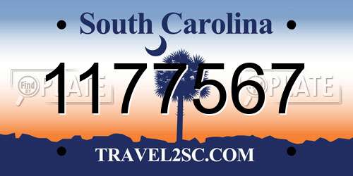 1177567 South Carolina License Plate