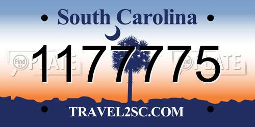 1177775 South Carolina License Plate