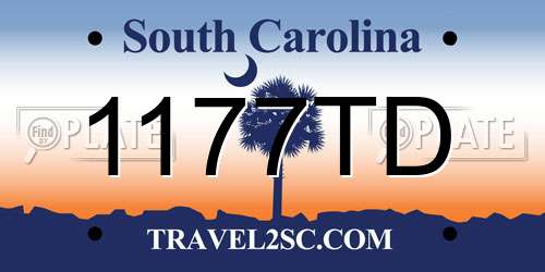 1177TD South Carolina License Plate