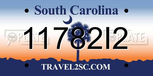 11782I2 South Carolina License Plate
