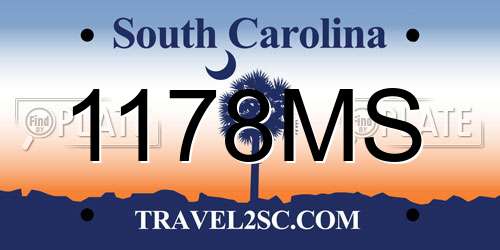 1178MS South Carolina License Plate