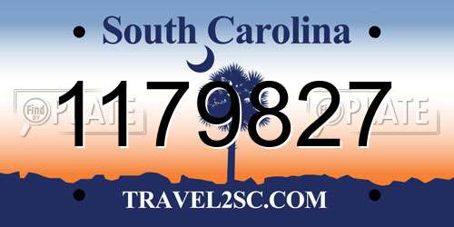 1179827 South Carolina License Plate
