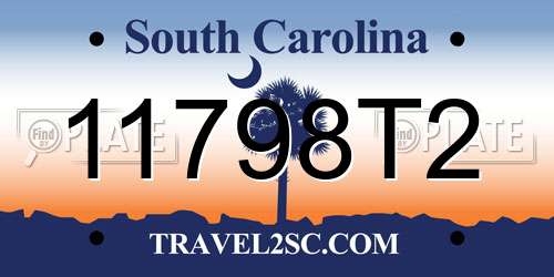 11798T2 South Carolina License Plate