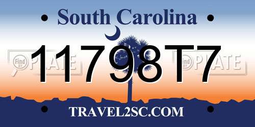 11798T7 South Carolina License Plate