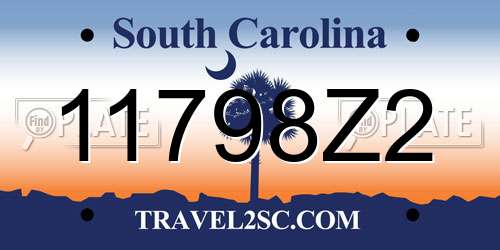 11798Z2 South Carolina License Plate