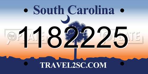 1182225 South Carolina License Plate