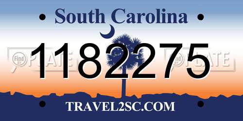 1182275 South Carolina License Plate