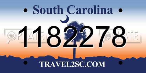 1182278 South Carolina License Plate