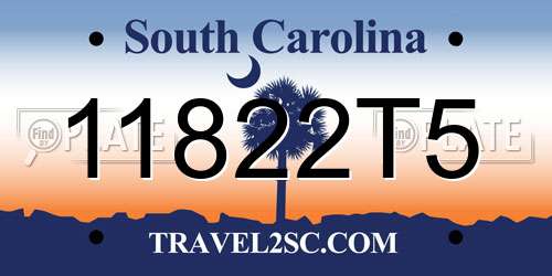 11822T5 South Carolina License Plate