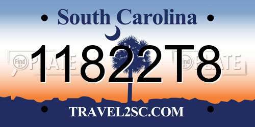11822T8 South Carolina License Plate