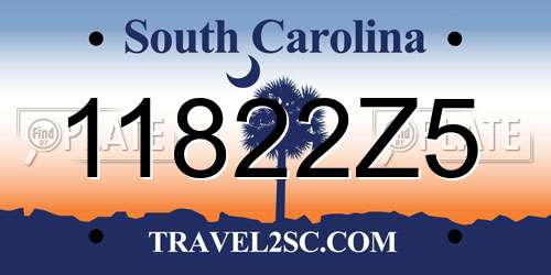 11822Z5 South Carolina License Plate