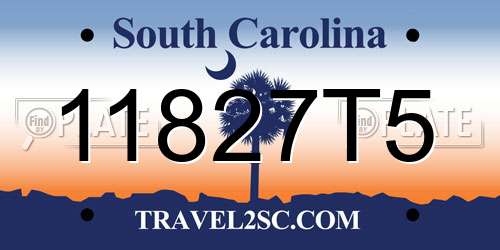 11827T5 South Carolina License Plate