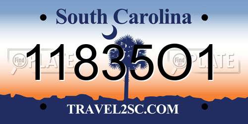 11835O1 South Carolina License Plate