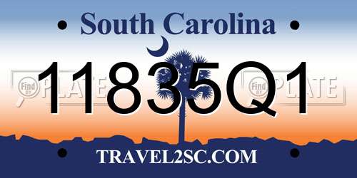 11835Q1 South Carolina License Plate
