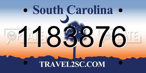 1183876 South Carolina License Plate