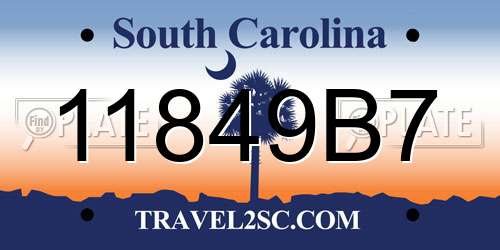 11849B7 South Carolina License Plate