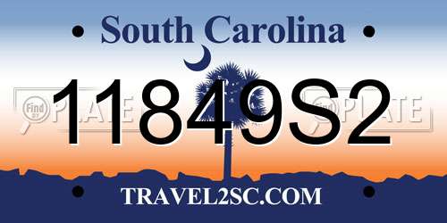 11849S2 South Carolina License Plate