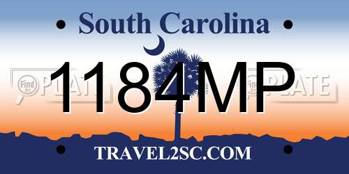 1184MP South Carolina License Plate