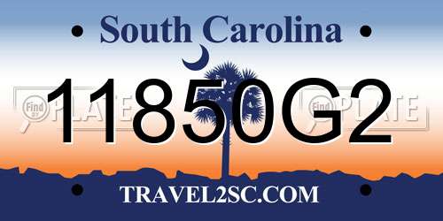 11850G2 South Carolina License Plate