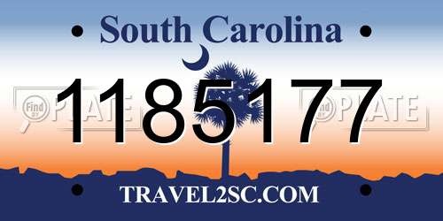 1185177 South Carolina License Plate