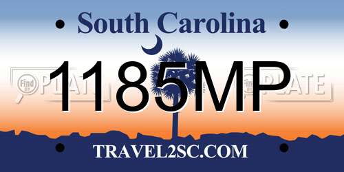 1185MP South Carolina License Plate