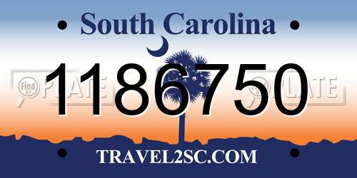 1186750 South Carolina License Plate