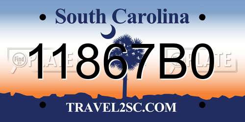 11867B0 South Carolina License Plate