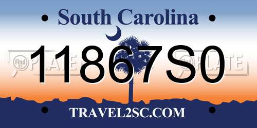 11867S0 South Carolina License Plate