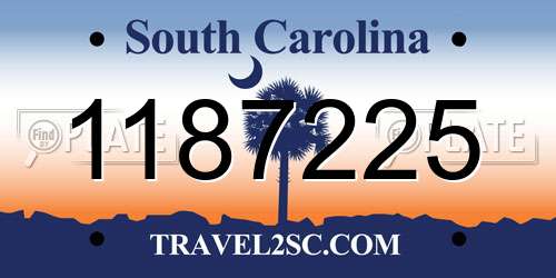 1187225 South Carolina License Plate
