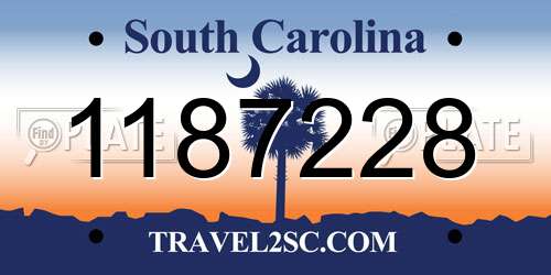 1187228 South Carolina License Plate