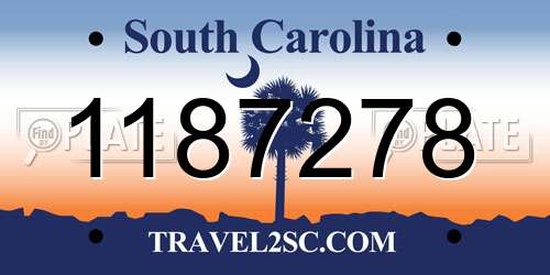 1187278 South Carolina License Plate