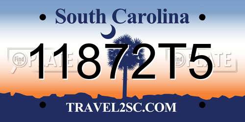11872T5 South Carolina License Plate