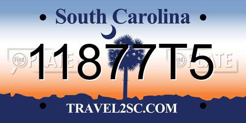 11877T5 South Carolina License Plate