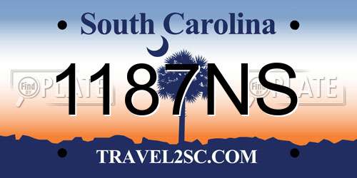 1187NS South Carolina License Plate
