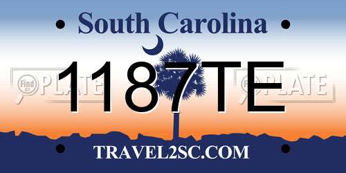 1187TE South Carolina License Plate