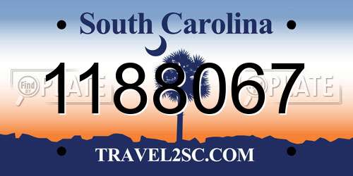 1188067 South Carolina License Plate