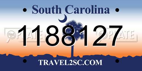 1188127 South Carolina License Plate