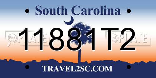 11881T2 South Carolina License Plate