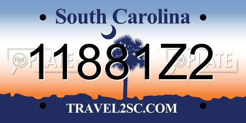 11881Z2 South Carolina License Plate