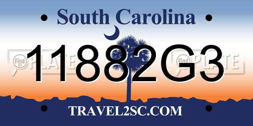 11882G3 South Carolina License Plate