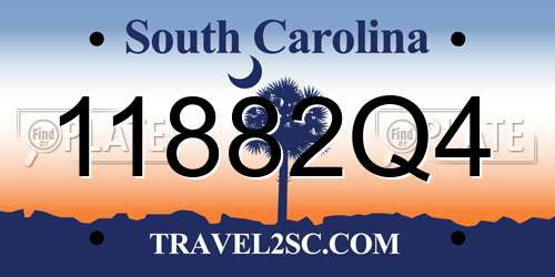 11882Q4 South Carolina License Plate