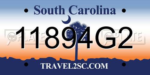 11894G2 South Carolina License Plate