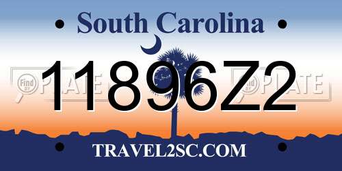11896Z2 South Carolina License Plate